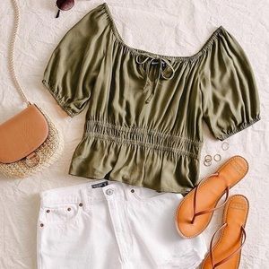 Abercrombie Olive Green Blouse
